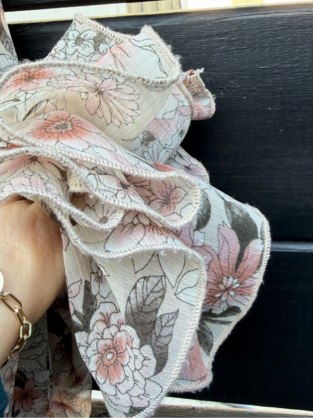 En Focus sz 6P Floral V-Neck Maxi Dress in Blush Half Sleeve- Boho Fairy - Picture 7 of 9